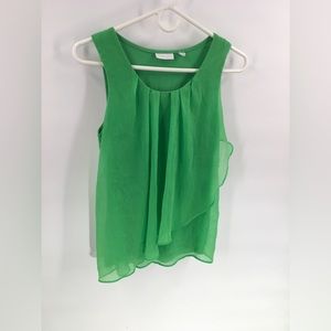 - VTG New York & Co Green Chiffon Tank Top #